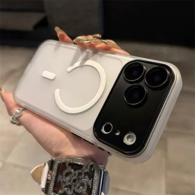 Magnetic Luxury Matte Translucent Shockproof Phone Case for IPhone 17 Air 16 15 14 Plus 13 12 11 Pro Max for Magsafe Back Cover