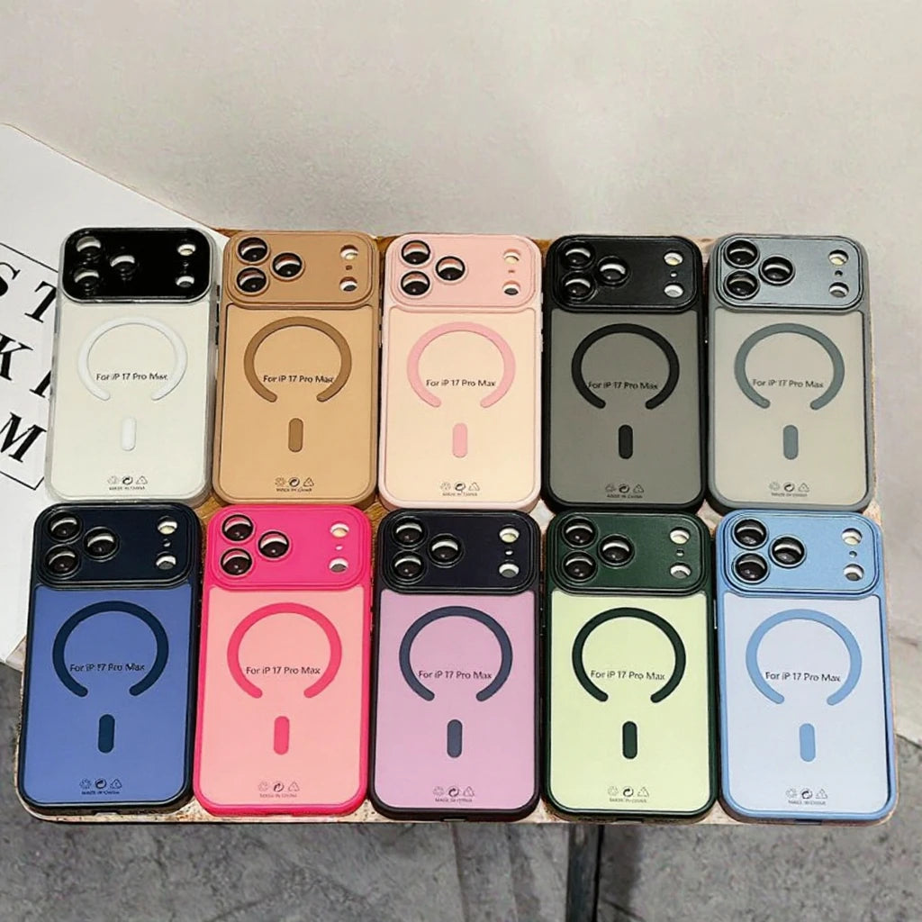 Focuses Phone Case for iPhone 17 Air 17 Pro Max 16E 16 15 14 13 12 11 Pro Max Soft Wireless Charging Magnetic Cover