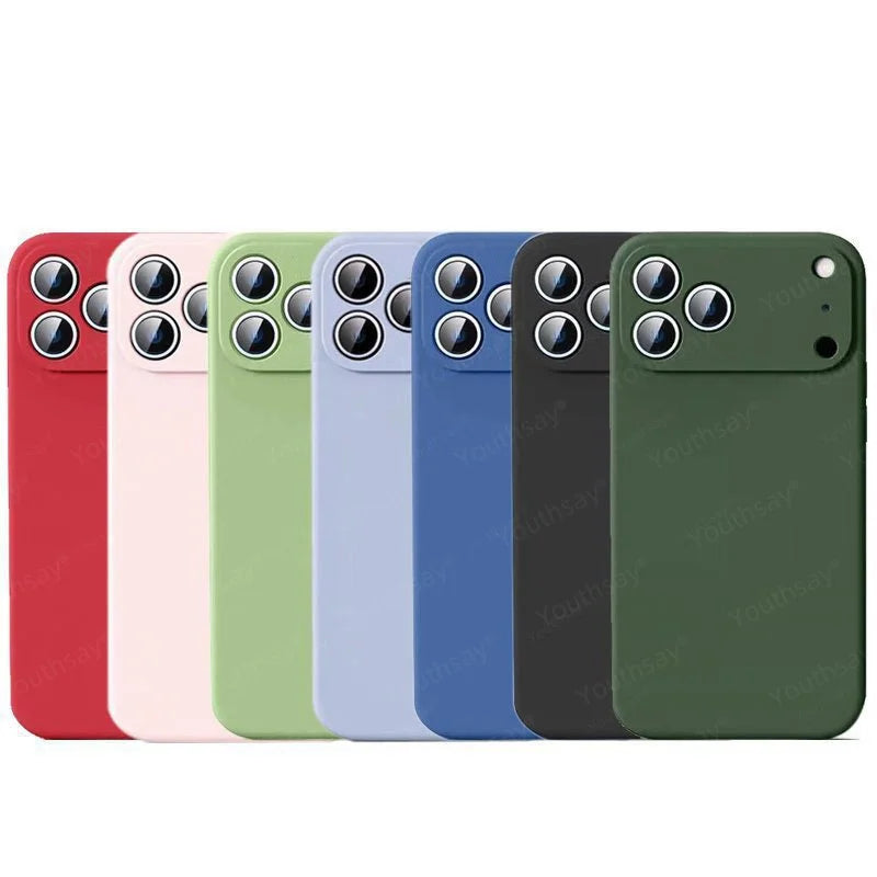 For iPhone 17 Pro Case iPhone 17 16 15 Pro Max Cover Coque Fundas Original Liquid Silicone Soft TPU Back Case iPhone 17 Pro Max